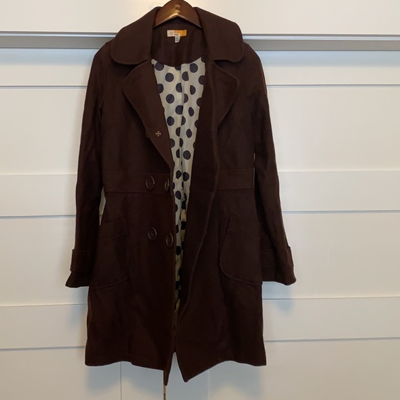 Wool Pea Coat with Polka Dog Lining - Picture 2 of 10